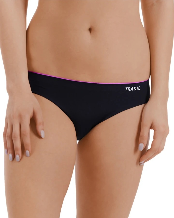 Ladies Tradie 2 Pack Black Smooth Finish Underwear Bikini Briefs Zero (SB2)