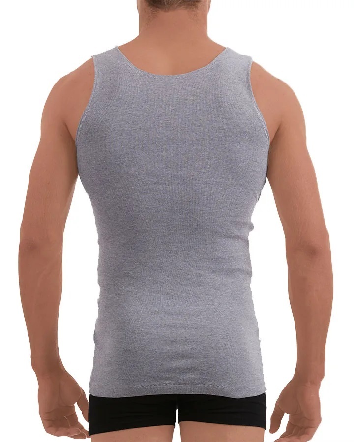 Mens 2 Pack Tradie 3-6XL Pure Cotton Tank Singlets Grey Work or Leisure  (9SC)