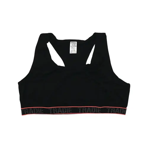 Ladies 2 Pack Size 18-26 Tradie Bamboo Crop Top Racer Back Black (5SJ)