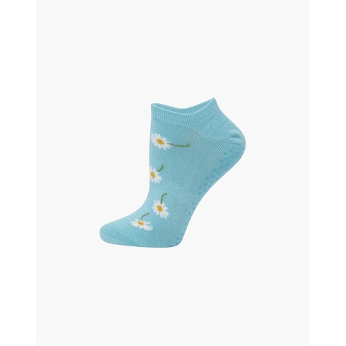 Ladies Size 2-8 Blue Daisy Pilates Barra Yoga Grip Socks Pussyfoot 1 Pair