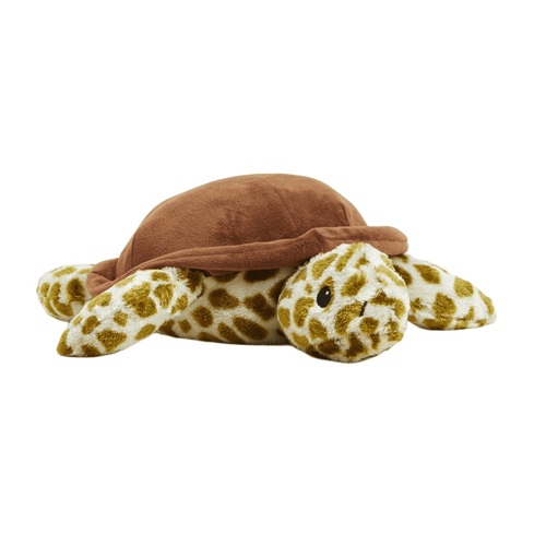 Microwavable Warmies Heat or Cool Pack Green Brown Turtle Plush Soft