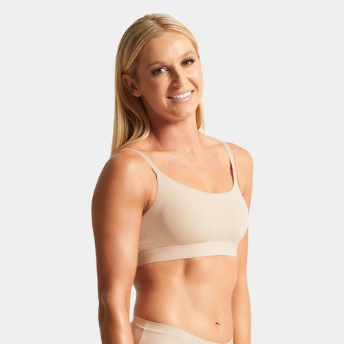 Ladies Tradie 2 Pack Sizes 8-18 Flexi Form Scoop Crop Top Beige (0SJ)