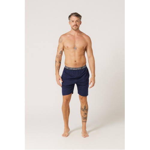 Mens Pyjamas Contare Bamboo Cotton Sleep Shorts Pjs Navy Blue (BLN)