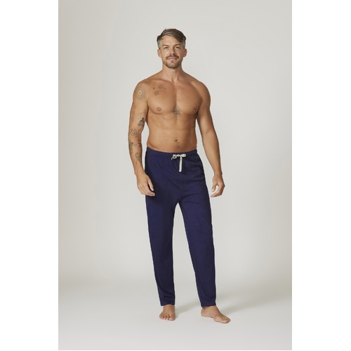 Mens Pyjamas Contare Bamboo Cotton Sleep Pants Pjs Navy Blue (BLN)