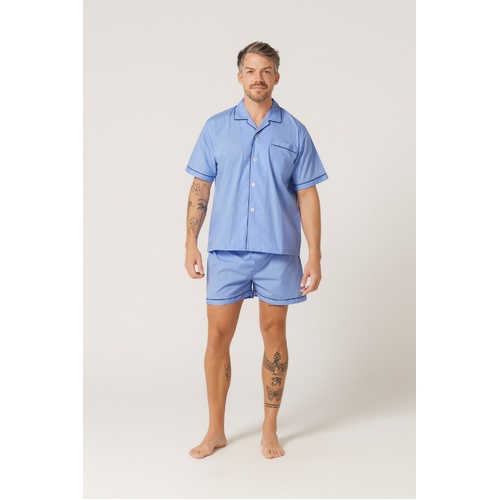 Mens Contare Sizes S-7XL Short Sleeve PJS Pyjamas Set Dusk Blue (DSK)