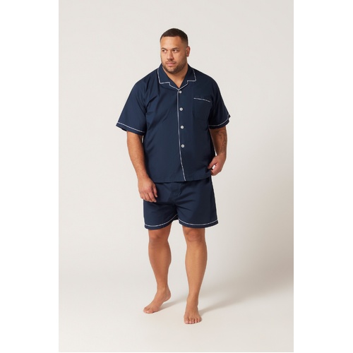 Mens Contare Sizes S-7XL Short Sleeve PJS Pyjamas Set French Navy (FNV)